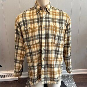 Arcadia Men's Small Casual Plaid Shirt - Brown and Tan